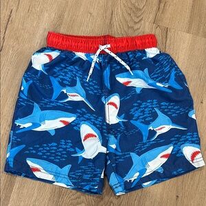 Boden Blue Shark Print Kids Shorts